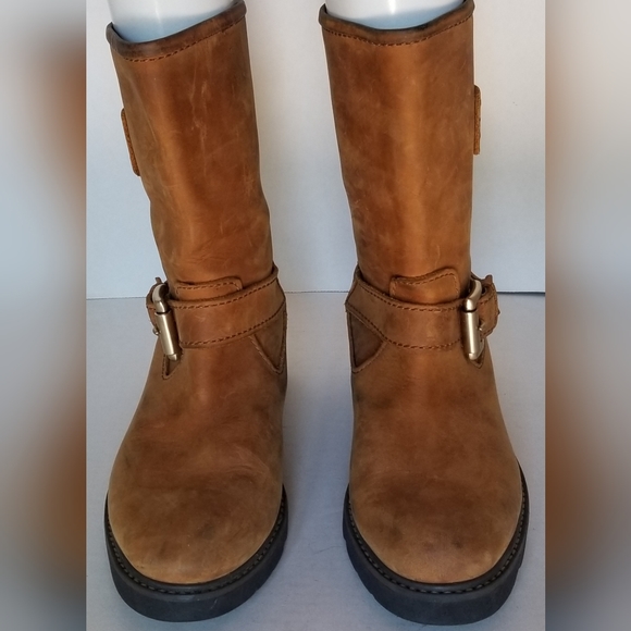 MICHAEL KORS Lug Sole Moto Engineer Boots Boho Western Festival Riding Sz 6.5M - Picture 1 of 11